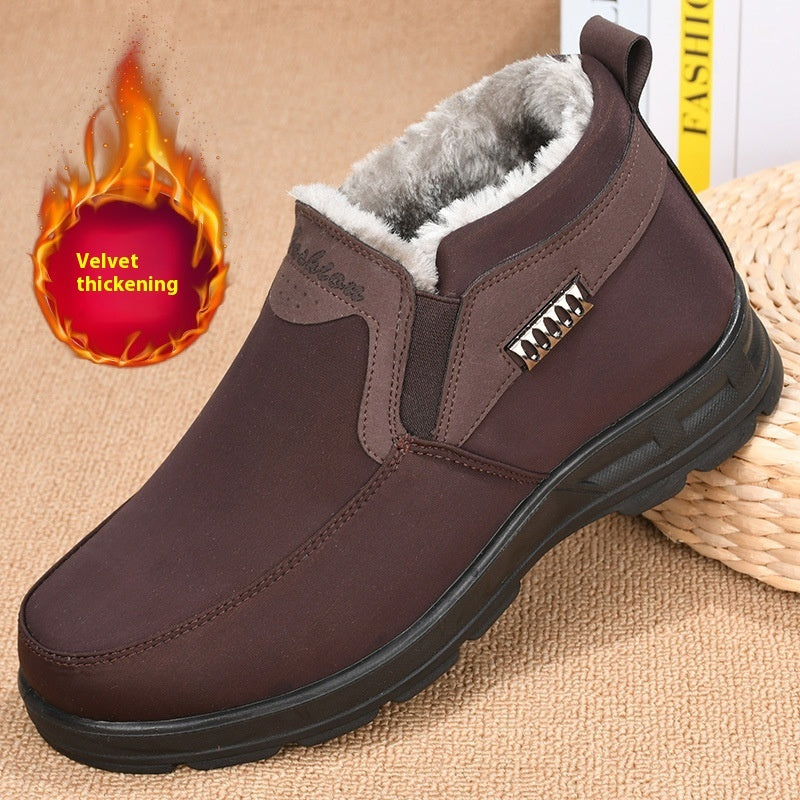 Men's Winter Shoes Warm Cotton Waterproof Fleece Lined