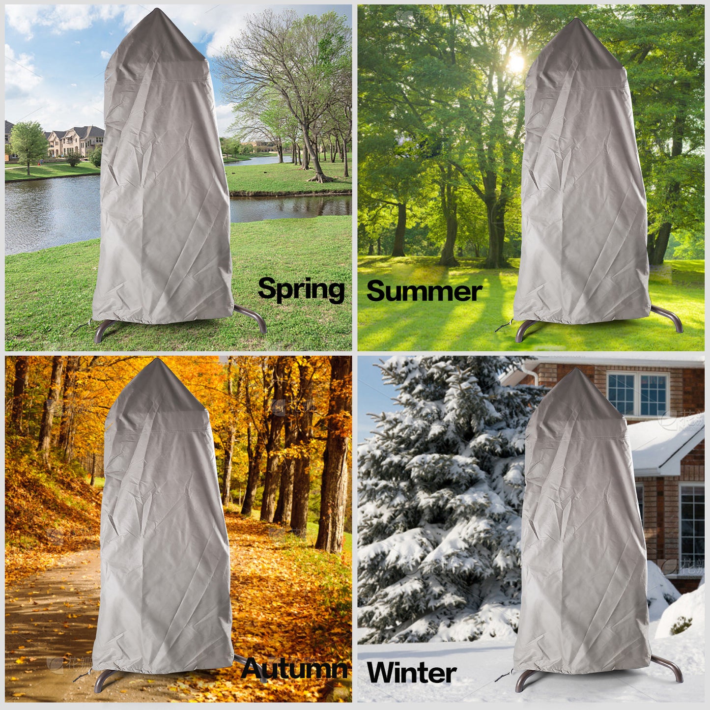 Hanging Egg-Shaped Swing Chair with Handrail and Cup Holder