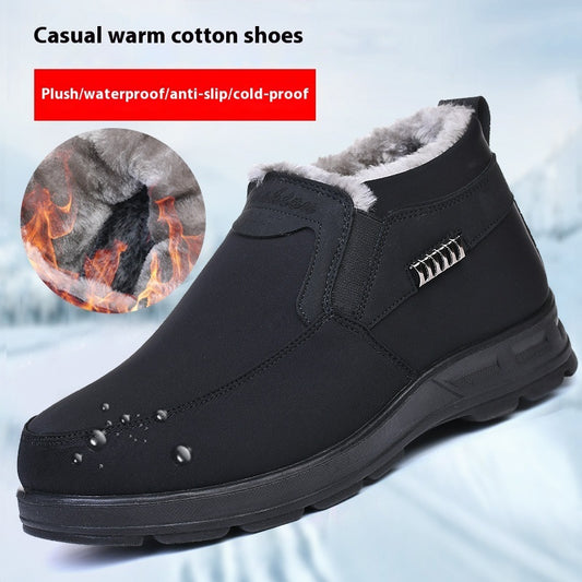 Men's Winter Shoes Warm Cotton Waterproof Fleece Lined
