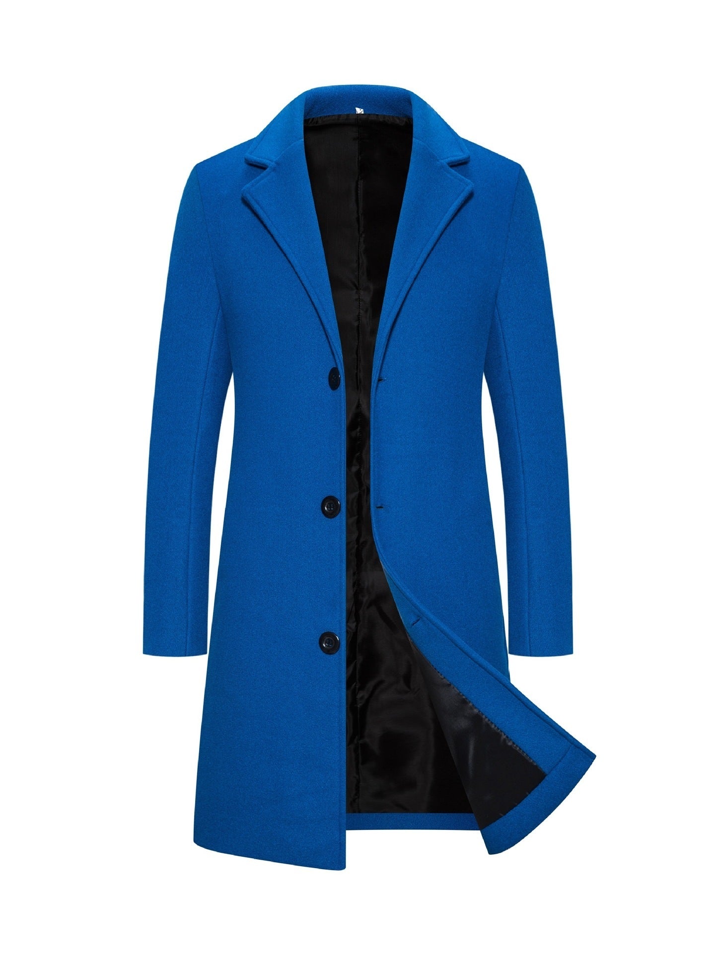 Men's Slim Medium Length Wool Trench Coat