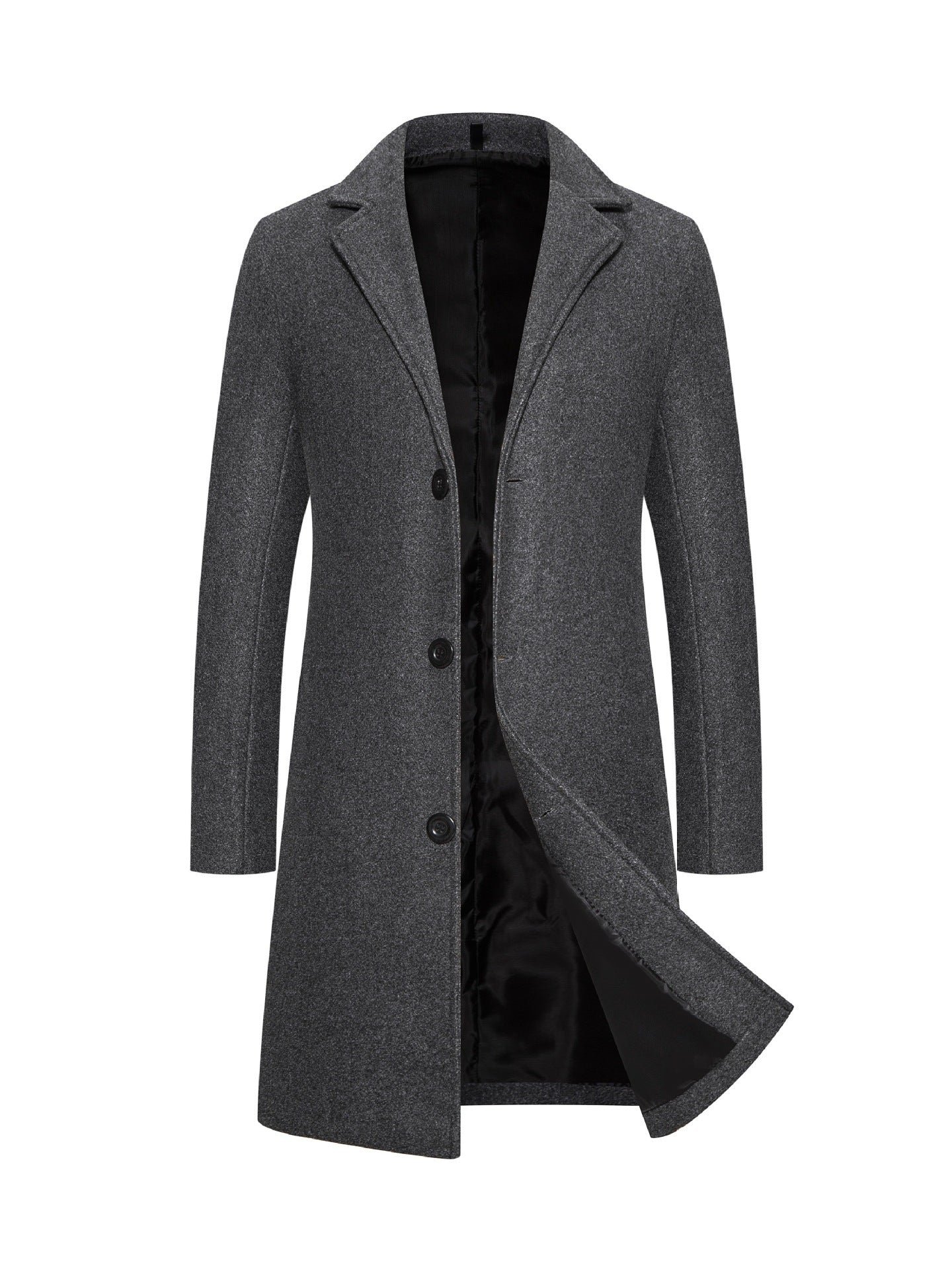 Men's Slim Medium Length Wool Trench Coat