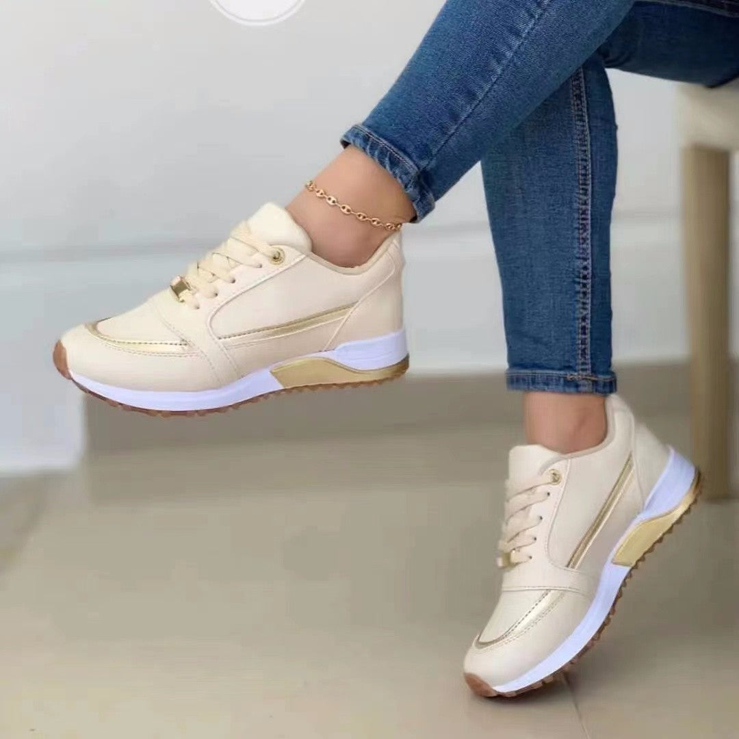 Women's low top sneakers with round toe