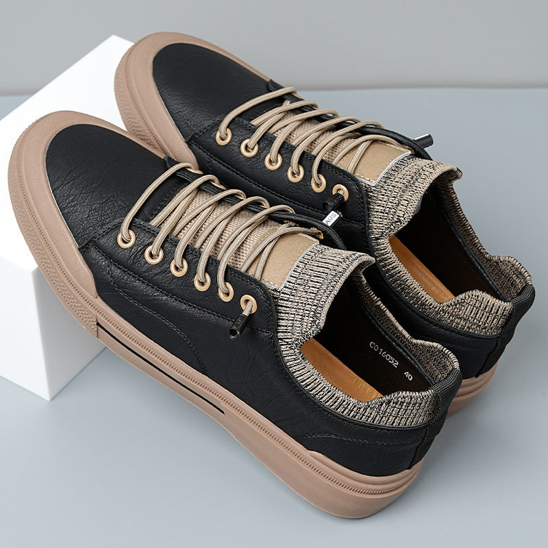 Men's Casual Leather Shoes with Soft Breathable Sole